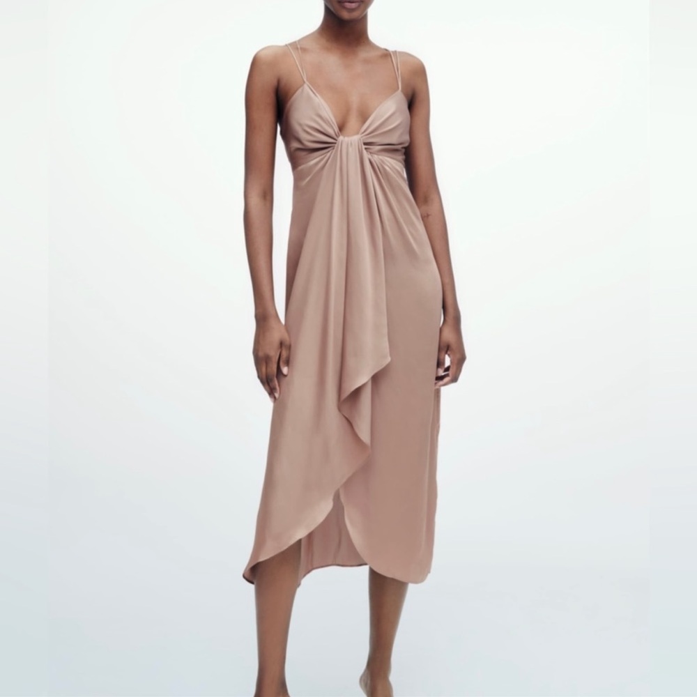 ZARA Knotted Slip Dress